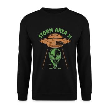 Storm area 51 - Unisex Sweatshirt - black - Front - Alina (178cm) & Michal (187cm)
