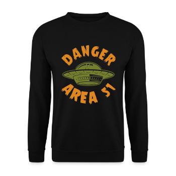 DANGER area 51 - Unisex Sweatshirt - black - Front - Alina (178cm) & Michal (187cm)
