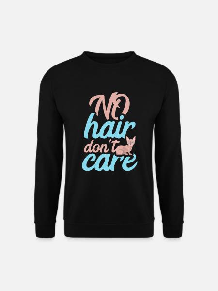 NO HAIR DONT CARE SPHINX CAT - Unisex Pullover - Schwarz