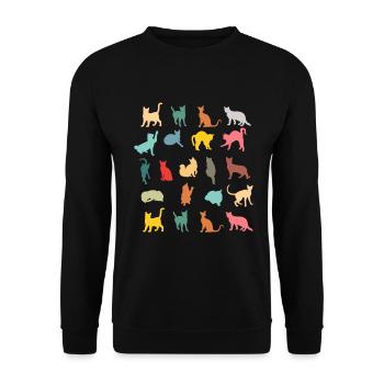 cats - Unisex Sweatshirt - black - Front - Alina (178cm) & Michal (187cm)