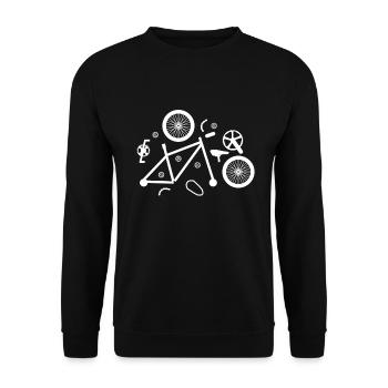 Bicycle Parts Anatomy - Unisex Sweatshirt - black - Front - Alina (178cm) & Michal (187cm)