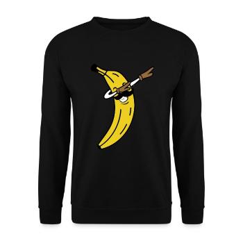 BANANA DAB MUSTACHE - Unisex Pullover - Schwarz - Vorne - Alina (178cm) & Michal (187cm)