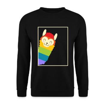 RAINBOW ALPACA - Unisex Pullover - Schwarz - Vorne - Alina (178cm) & Michal (187cm)