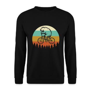 Bike Bear Vintage - Unisex Sweatshirt - black - Front - Alina (178cm) & Michal (187cm)