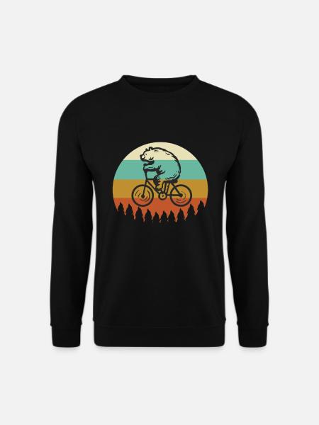 Vélo ours vintage - Sweat-shirt Unisexe - noir