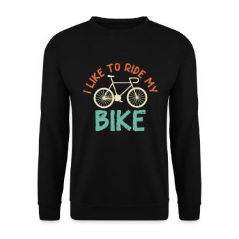 I LIKE TO RIDE MY BIKE - Unisex Sweatshirt - black - Front - Alina (178cm) & Michal (187cm)