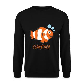 clownfisch - Unisex Pullover - Schwarz - Vorne - Alina (178cm) & Michal (187cm)