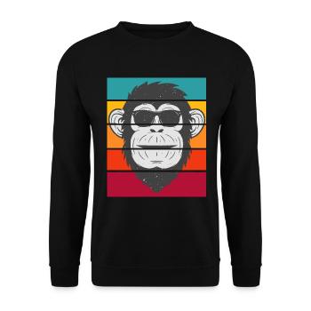 MONKEY SUNGLASSES VINTAGE - Unisex Pullover - Schwarz - Vorne - Alina (178cm) & Michal (187cm)