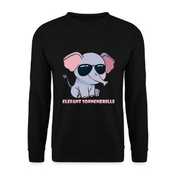 elefant sonnenbrille - Unisex Pullover - Schwarz - Vorne - Alina (178cm) & Michal (187cm)