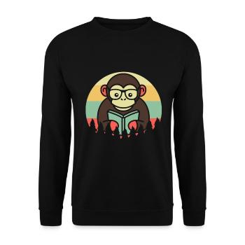 MONKEY NERD VINTAGE - Sweat-shirt Unisexe - noir - Devant - Alina (178cm) & Michal (187cm)