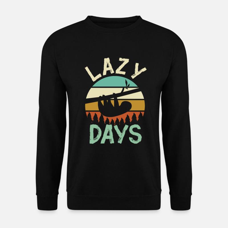 SLOTH LAZY DAYS - Unisex Sweatshirt - black