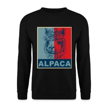 Alpaka Alpaca - Unisex Pullover - Schwarz - Vorne - Alina (178cm) & Michal (187cm)