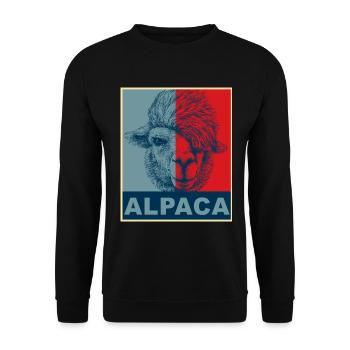 Alpaka Alpaca - Unisex Pullover - Schwarz - Vorne - Alina (178cm) & Michal (187cm)