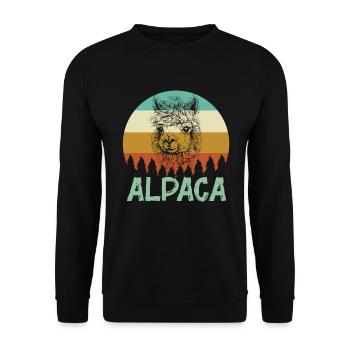 Alpaka Alpaca - Unisex Pullover - Schwarz - Vorne - Alina (178cm) & Michal (187cm)