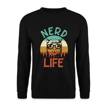 NERD LIFE ALPACA - Sweat-shirt Unisexe - noir - Devant - Alina (178cm) & Michal (187cm)