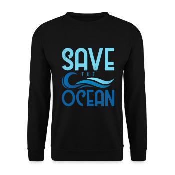 Save the Ocean - Unisex Pullover - Schwarz - Vorne - Alina (178cm) & Michal (187cm)