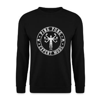 Tischtennis Ping Pong Experten Modus - Unisex Pullover - Schwarz - Vorne - Alina (178cm) & Michal (187cm)