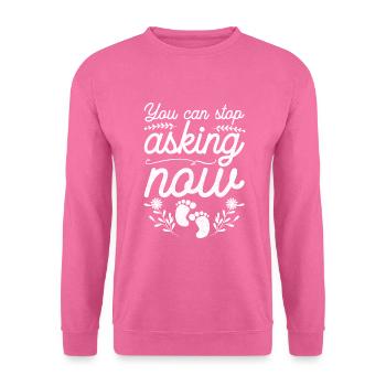 Lustiges Schwangerschafts Ankündigung Mutter - Unisex Pullover - Pink - Vorne