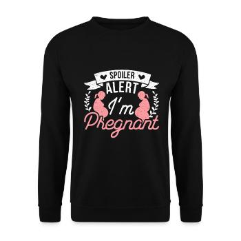 I’m Pregnant - Lustiges Schwangerschaft Baby - Unisex Pullover - Schwarz - Vorne - Alina (178cm) & Michal (187cm)