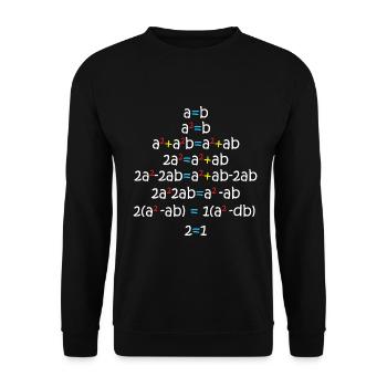 a=b Gleichung Formel Mathe Mathematik Algebra - Unisex Pullover - Schwarz - Vorne - Alina (178cm) & Michal (187cm)