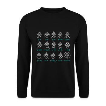 Mathe Mathematik Lehrer Gleichung Graphen Tanz - Unisex Pullover - Schwarz - Vorne - Alina (178cm) & Michal (187cm)