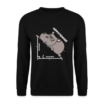 Hypotenuse Hippo Hippopotamus Math Geometry - Unisex Sweatshirt - black - Front - Alina (178cm) & Michal (187cm)