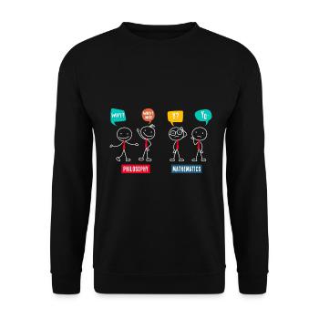Philosophy vs. Mathematics Mathe Mathematik Lehrer - Unisex Pullover - Schwarz - Vorne - Alina (178cm) & Michal (187cm)