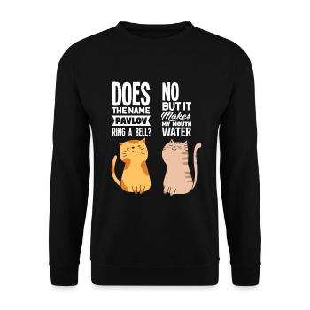 Le chat de Pavlov - psychologue psychologue thérapeute - Sweat-shirt Unisexe - noir - Devant - Alina (178cm) & Michal (187cm)