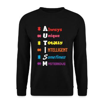 Autism Autismus Autist Asperger Syndrom Puzzle - Unisex Pullover - Schwarz - Vorne - Alina (178cm) & Michal (187cm)