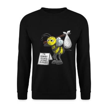 Bienen Imker Bienenzüchter Biene Plant Flower - Unisex Pullover - Schwarz - Vorne - Alina (178cm) & Michal (187cm)