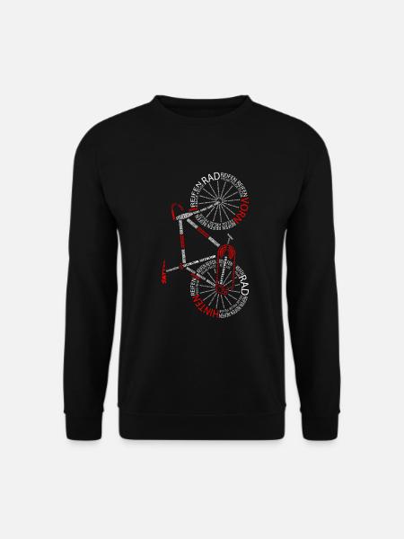 Fahrrad Anatomie deutsch Rennrad Bike vertikal - Unisex Pullover - Schwarz