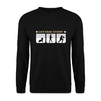 Histoire du hockey sur glace de bébé à joueur de hockey - Sweat-shirt Unisexe - noir - Devant - Alina (178cm) & Michal (187cm)