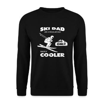 Ski Dad Cooler Ski Vater Daddy - Unisex Pullover - Schwarz - Vorne - Alina (178cm) & Michal (187cm)