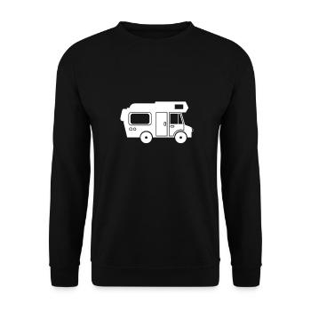Alcove Camper Camper Womo Camping Bus - Unisex Sweatshirt - black - Front - Alina (178cm) & Michal (187cm)