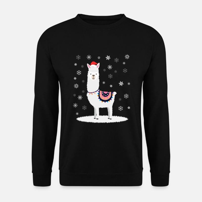 Weihnacht Alpaka Lama im Schnee - Unisex Pullover - Schwarz