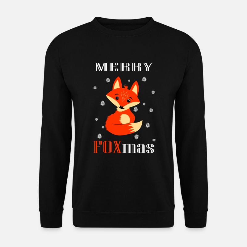 Christmas Fox - Merry FOXmas - Unisex Sweatshirt - black