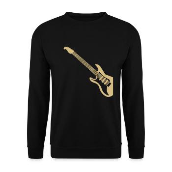 E-Gitarre Musik Gitarre im Anschlag Linkshaender - Unisex Pullover - Schwarz - Vorne - Alina (178cm) & Michal (187cm)