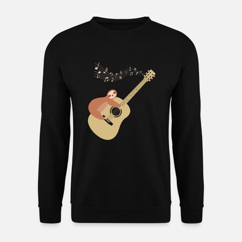 Konzertgitarre Faultier Musik Klassische Gitarre - Unisex Pullover - Schwarz
