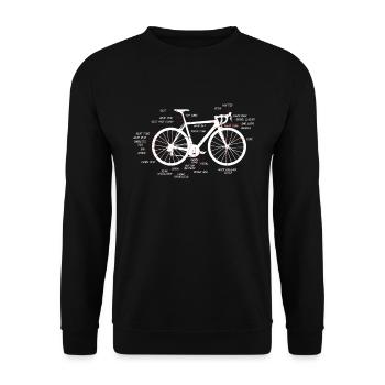 Road bike anatomy road bike components - Unisex Sweatshirt - black - Front - Alina (178cm) & Michal (187cm)