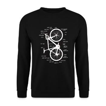 Road bike anatomy bicycle components vertical - Unisex Sweatshirt - black - Front - Alina (178cm) & Michal (187cm)