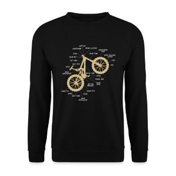 Fully Mountainbike Anatomie MTB gold - Unisex Pullover - Schwarz - Vorne - Alina (178cm) & Michal (187cm)