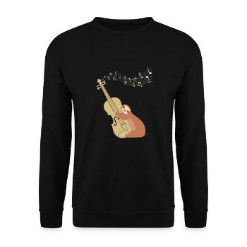 Violin sloth music with musical notes - Unisex Sweatshirt - black - Front - Alina (178cm) & Michal (187cm)