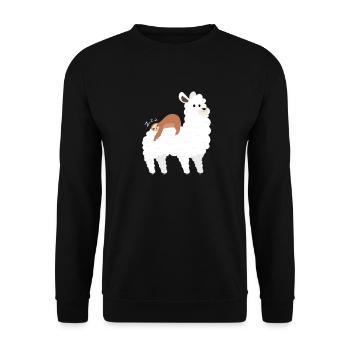 La paresse dort sur des oreillers en alpaga - Sweat-shirt Unisexe - noir - Devant - Alina (178cm) & Michal (187cm)