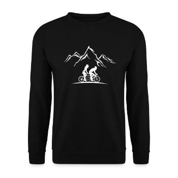 Tandem bike tour in the mountains - Unisex Sweatshirt - black - Front - Alina (178cm) & Michal (187cm)