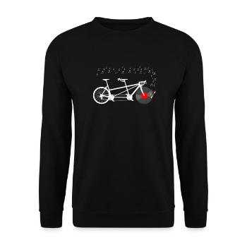 Tandem Bike Vinyl Music Player with sheet music - Unisex Sweatshirt - black - Front - Alina (178cm) & Michal (187cm)