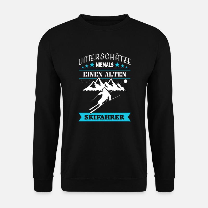 Alter Skifahrer Vater schneller Ski Dad - Unisex Pullover - Schwarz