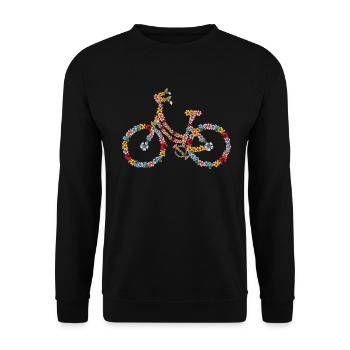 Flowers Bike Hippie Bike 60s 70s Bike - Unisex Sweatshirt - black - Front - Alina (178cm) & Michal (187cm)