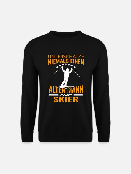 Ski Skifahrer Spruch Skifahren Alter Mann Lustig - Unisex Pullover - Schwarz
