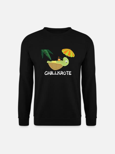 Schildkröte Chillkröte Chillen Turtle Strandurlaub - Unisex Pullover - Schwarz