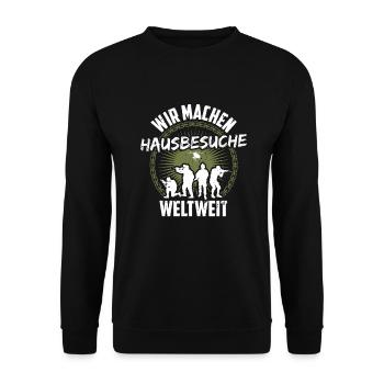 Elite Army Soldat Bundeswehr Hausbesuche Weltweit - Unisex Pullover - Schwarz - Vorne - Alina (178cm) & Michal (187cm)